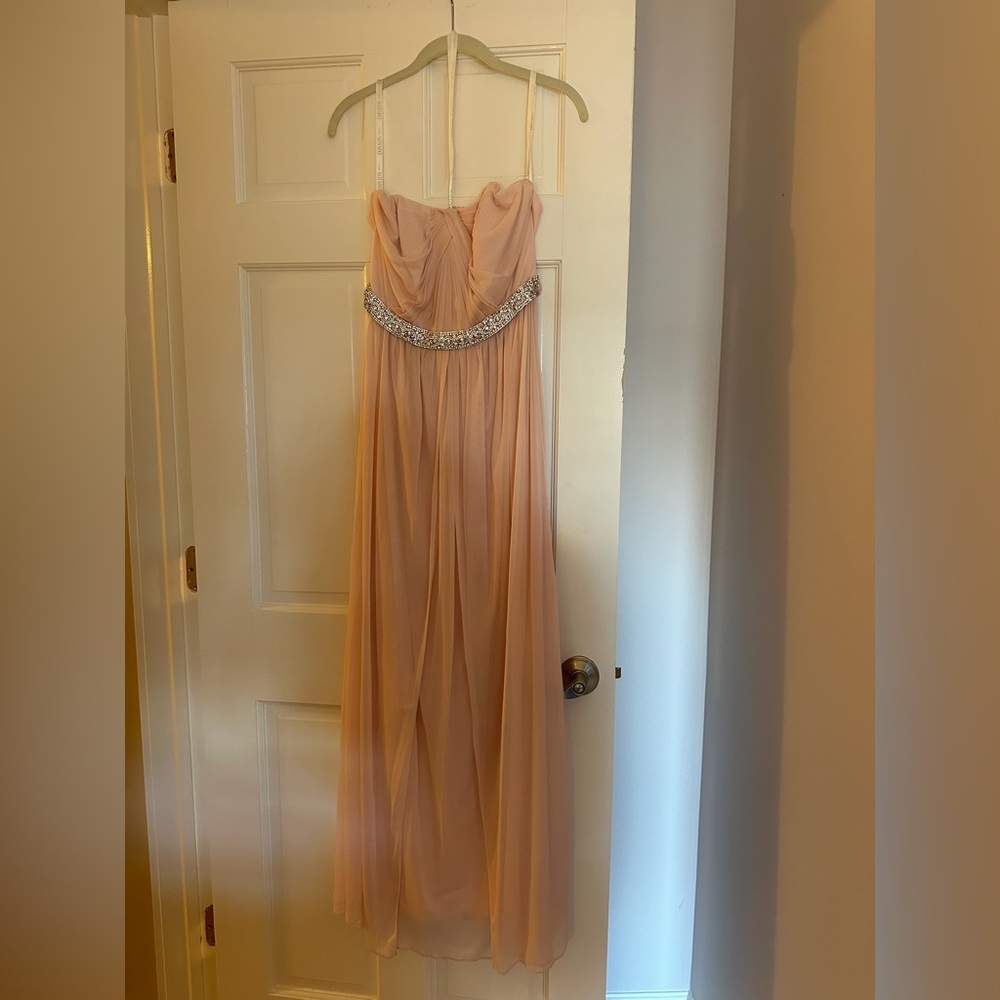 David's Bridal Soft Pink Gown